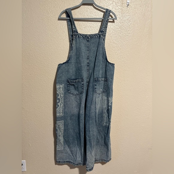 Easel Overalls Wide Leg Bandana Print Size Medium Artsy Boho Oversized - Picture 4 of 9